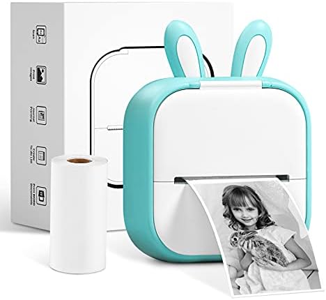 Memoking Sticker Printer - Mini Thermal Printer, T02 Sticker Maker Machine, Portable Bluetooth Pocket Phone Printer, Study Supplies for Anatomy Flashcards, DIY Journal, Photos, Notes, Kids Gift, Green