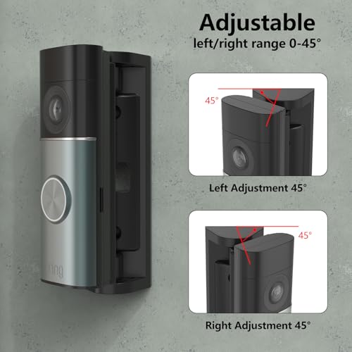 Montaje en ángulo para timbre con cable ajustable 0-45 grados compatible con Pro y Plus 4