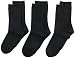 Stride Rite Little Boys' 3 Pack Comfort Seam Ribbed Crew, Black/Black/Black, 7-8.5