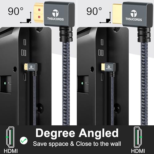 Cable HDMI 2.2 de 16K con ángulo de 90 grados Thsucords de 2M 2