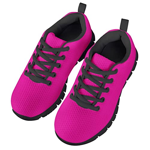 AmzPrint Unisex-Child Comfort Lightweight Flat Magenta Jogging Sneakers Low Top Lace-Up Casual Fashion Boys Size 11 Sneakers