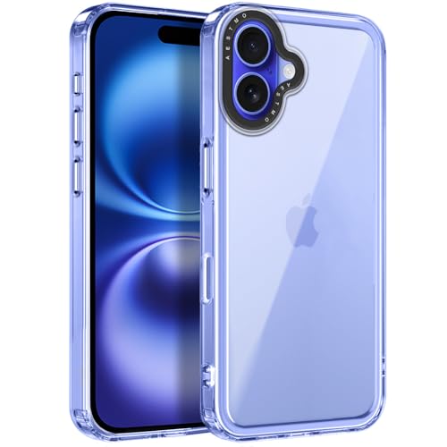 Image of AESTMO Back Cover Case for iPhone 16 | Electroplated Buttons | Stylish Camera Border | Crystal Clear Hard Back Cover Case (TPU & PC, Transparent Bumper)