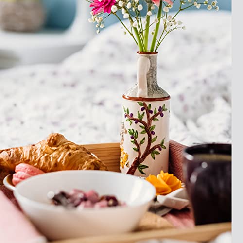Dicunoy Set Of 2 Bamboo Serving Tray, Solid Wood Breakfast Tray With Handles, Large Bamboo Food Tray Great For Dinner, Tea, Coffee, Bar, Parties, 15.6" L X 10.8" W /12.6" L X 8.5" W #TOP6