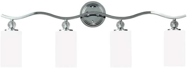 Seagull Four -Four Light Wall/Bath, 12.75" x 34.5" x 6", Chrome