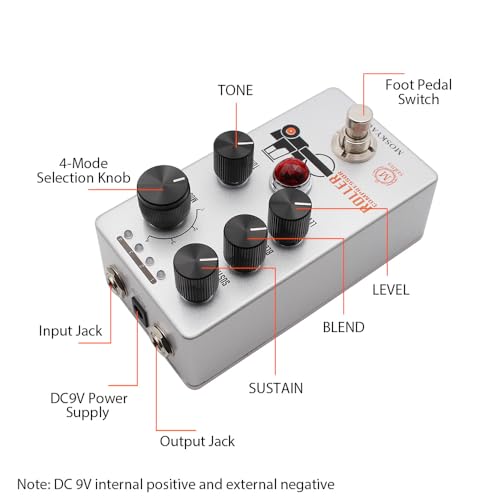 Jemora Pédale de compresseur de guitare Pédale d’effets de guitare électrique Pédale de maintien/mélange/niveau/contrôle de tonalité True Bypass Coque métallique DC 9 V 6,35 mm Interface - Les Beatles, Paul McCartney, John Lennon, RIngo Starr, George Harrison Jemora Pédale de compresseur de guitare Pédale d'effets de guitare électrique Pédale de maintien/mélange/niveau/contrôle de tonalité True Bypass Coque métallique DC 9 V 6,35 mm Interface – Image 8