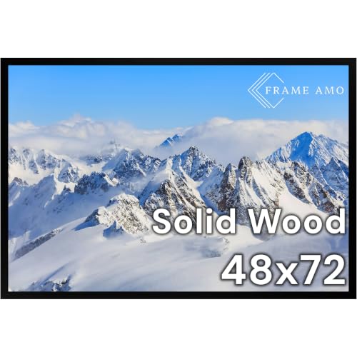 Frame Amo 48x72 Solid Wood Poster Frame Black, 1.5 inch Wide, 1.25 inch Thick, Acrylic Front, Gallery Grade