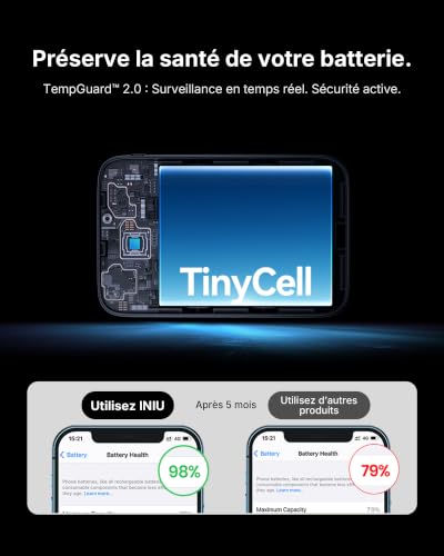 INIU Batterie Externe, Ultra Mini 10000mAh 45W Charge Rapide Power Bank – vue 7