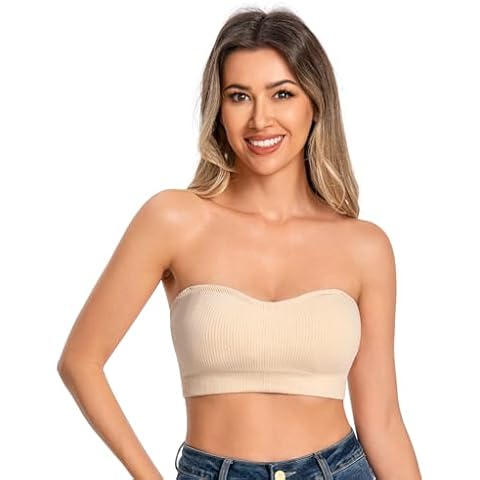 ANGOOL Padded Strapless Seamless Bandeau Bra Cover