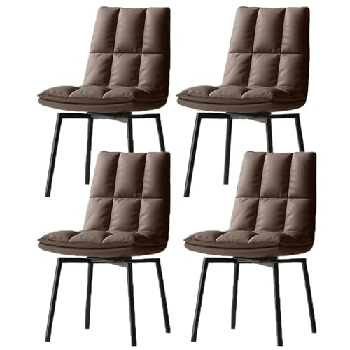 Juego de sillas de comedor giratorias, asientos tapizados modernos con rotación de 180°, patas de metal para cocina y sala de estar