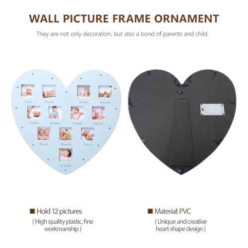 Cadre photo 12 mois bébé lumineux de cœur 335x32 cm Mikinona pour mur