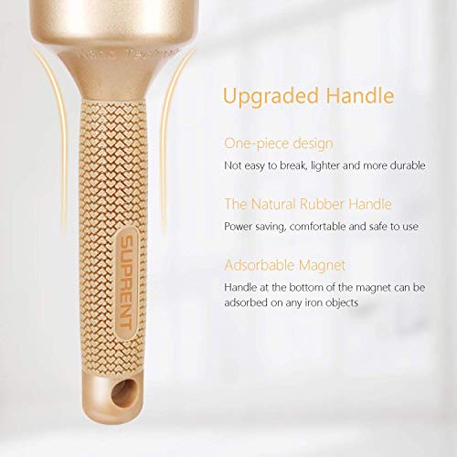 Round Brush SUPRENT Round Brush with Natural Boar Bristles,Nano Thermic Ceramic Coating & Ionic Roller Hairbrush for Blow Drying, Curling&Straightening, Volume&Shine (3.3" & Barrel 2") - Thumbnail 7