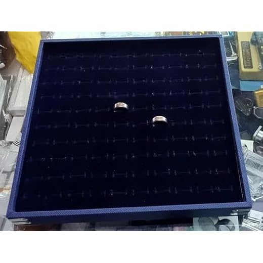 Lucky Store Blue Velvet Ring Tray 100 Slot