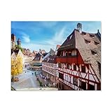 Puzzles 1000 Teile，Altstadt von Nürnberg im sonnigen Herbst, Deutschland，Art Posters Puzzlas - Gedächtnisspiele Für Senioren - Family Games Educational Toys（50x70cm）-N15
