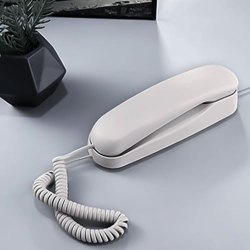 Landline Phone - Durable Corded Phone for The Office. Mini Phone uses HD Sound Chips, Making The Sound Clearer. It is Suitable for Office and Home use, and More.(White)