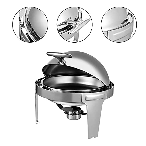YQZ Rundes Chafing Dish Buffetwärmer-Set, verdickter Edelstahl Kleiner heißer Topf trockener Topf Haushalt Fester… – Bild 6