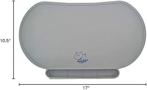 Miniatura 10 de Tapete individual de silicona para niños, Baby Mumbo, calidad alimentaria con bordes elevados únicos para la prevención de derrames, bandeja ligera,