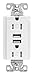 Cooper Wiring Devices TR7745W-BOX  Combination USB Charger with Tamper Resistant Receptacle and Box, 15-Amp, White Finish