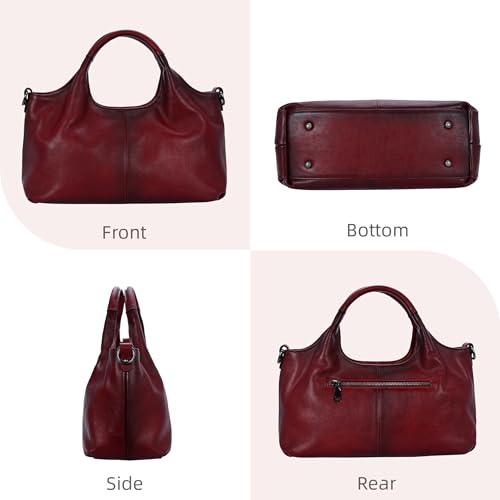 Image of Iswee Soft Leather Purse for Women Satchel Handbags Crossbody Shoulder Bag | Genuine Leather Top Handle Bag Designer Hobo Medium Size Pocketbooks Luxury Classy Bag