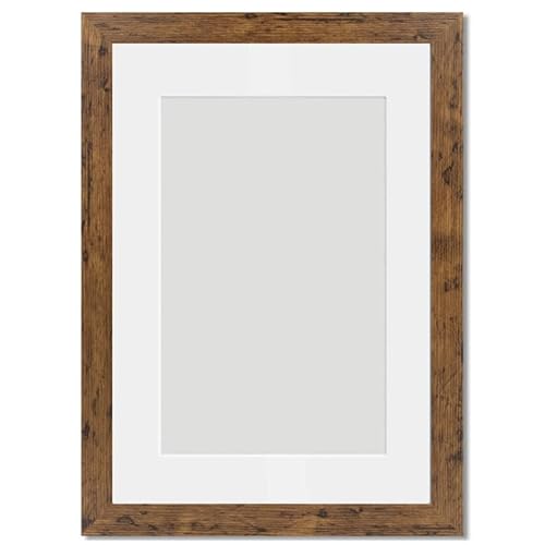 Alison Kingsgate Rustic Oak A1 Frame WIth Mount For A2 Size (42 X 59.4cm) - Modern Design Rustic Oak A1 Picture Frame With Mount with Safe Perspex Front & Wall Hanging Hooks - British Handmade Frames