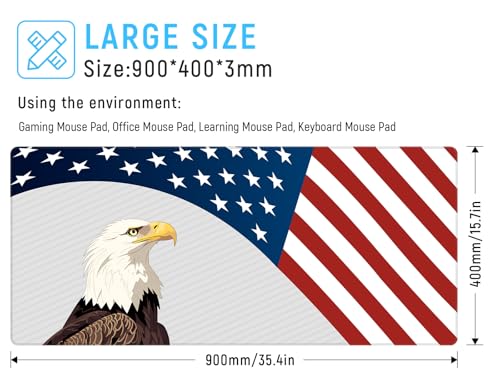 Image of JIALONG Large Gaming Mouse Pad, XXL Desk Mat, Durable Extended Mousepad with Stitched Edges, Non-Slip Base Keyboard Mat for Gamer, Office and Home - 35.4x15.7 Inches