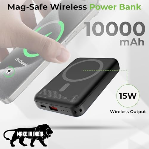 Image of UltraProlink |10000 mAh | Magnetic Mag-Safe Power Bank|Juice-Up Mag 6 |22.5W Type C Port with PD-PPS Support | Mag-Safe Charging for iPhone Series 17,16,15,14,13 | Made in India | UM1120