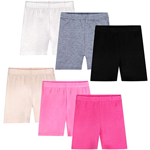 Image of Auranso Girls Dance Shorts Breathable and Safety Dress Short 6 Pack Kids Stretchy Dacning Bike Pants for Girl, Multicoloured, 5-7 Years