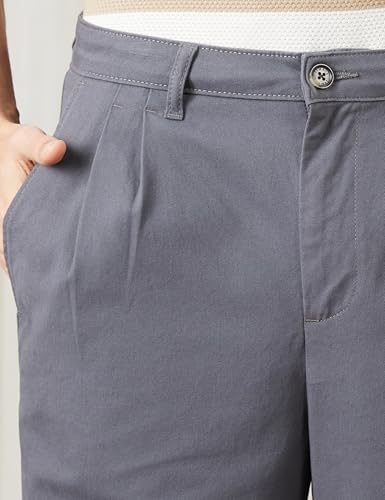 Image of Amazon Brand - Symbol Men's Carrot Fit Pleated Casual Trouser (Constructed Waistband | 100% Cotton | Available in Plus Sizes)