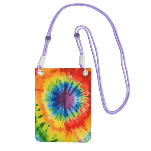 Pochette pour téléphone portable femme violette en tie dye avec bandoulière