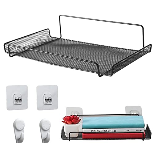 Firulab Estante AV Flotante, Bastidor de enrutador, decodificador de TV, Estante de DVD, estantes de Pared para almacenar Control Remoto, enrutador, Libros, Cables de alimentación de 11,8 x 6,7 x