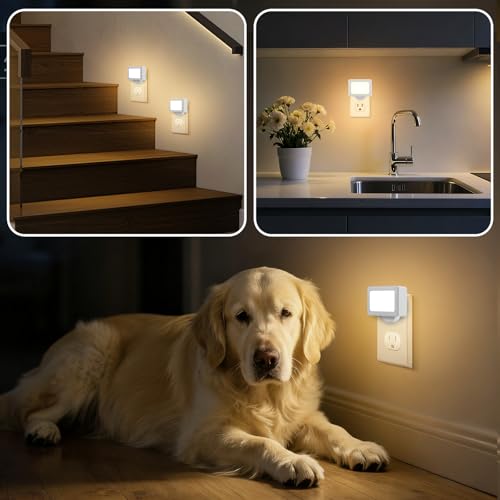 Image of 4 Pack Night Light Plug in Wall with Adjustable Direction,with Light Sensor