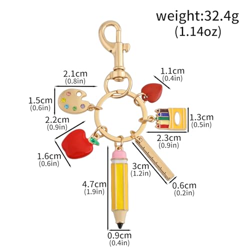Image of Fruit Bag Charm Keychain - Gold Key Chain, Cute Purse Handbags Accessories - Beautiful Gift for Women