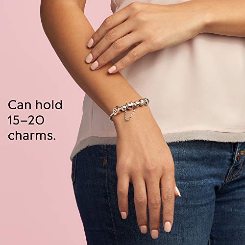 Pandora Jewelry Moments Heart Clasp Snake Chain Rose Bracelet, 7.9", No Box #TOP6