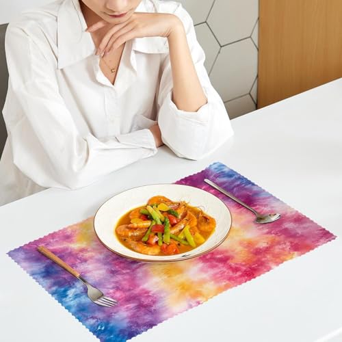 Set de table aquarelle tie dye pour tables de salle à manger et dîner convivial - 7