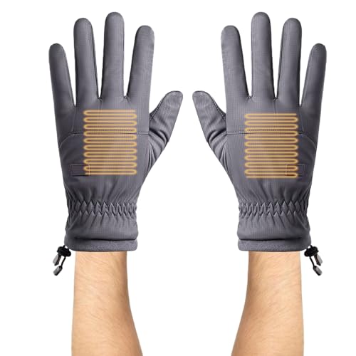 Bohany Guantes de trabajo con calefacción, resistentes al viento, con USB, calentadores de manos para invierno, manoplas eléctricas antideslizantes para pantalla táctil para trabajar en trineo