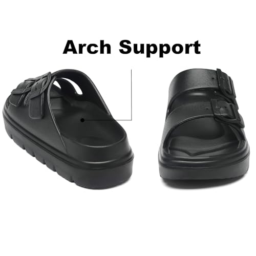 Image of TIKVAW Women's Platform & Wedge Sandals with Arch Support for Woman Slides Comfort Lightweight Outdoor Slippers Ultra Cushion