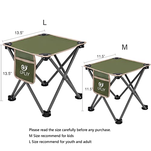 Opliy Camping Stool, Folding Samll Chair Portable Camp Stool For Camping Fishing Hiking Gardening And Beach, Camping Seat With Carry Bag (Green, M 11.5") #TOP2