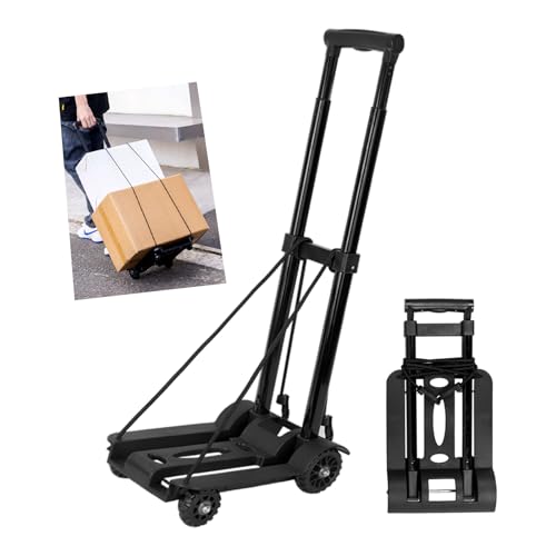 Fentefere 折り畳み キャリーカート軽量 4輪 キャリー 小さい 台車 折りたたみ キャリーカート 50kg 台車 折り畳み 軽量 コンパクト キャスター付き 荷物運搬 引越し 旅行 アウトドア 買い物 家庭用 4輪 ショッピングカート