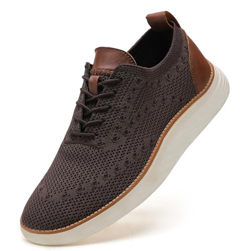 Image of Men's Mesh Oxfords Sneakers Handmade Comfortable Casual Dress Business Slip On Lightweight Walking Shoes for Men