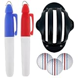 Golfballmarker, lichtbeständiges Golfball-Linienmarkierungswerkzeug mit Stiften, dreilinige, wasserdichte Ausrichtungsschablone für Enthusiasten, Anfänger, Trainer, Golfball-Ausrichtungsmarkierungswe