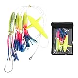 Tintenfischfischköder, Tintenfisch Trolling Lures,UV -Salzwasserfischerei Köder für Bassforellen | Bass, Forelle, Propeller attraktives Jig -Tool