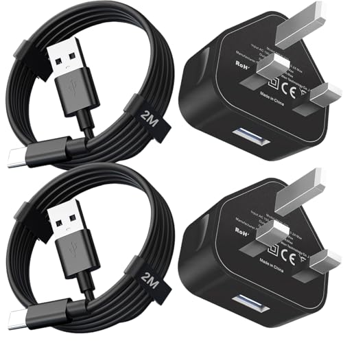 2 pack 2M Type C Kindle Fire Tablet Charger for Amazon Fire 7, Fire HD 10, HD 8 (2019,2020,2021,2022 release, 9th, 10th, 11th, 12th Generation) Kids Pro Plus Charging Cord, 5V2A Adapter Replacement