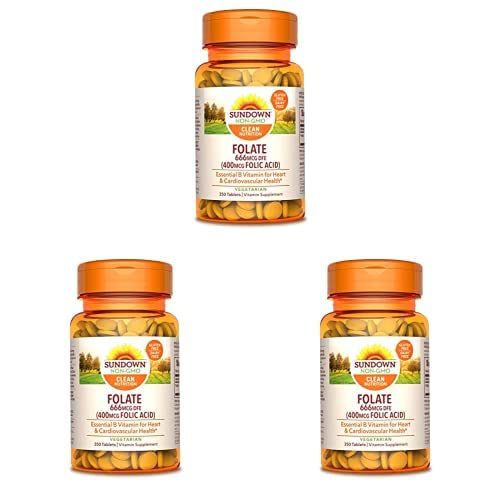 Sundown Folic Acid 400 Mcg, 350 Tablets (Packaging May Vary) (Pack Of 3) #TOP25