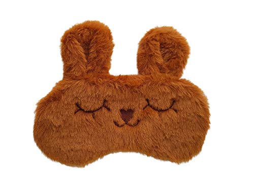 Image of Jenna Eye Mask for Sleeping with Adjustable Strap Super Soft Sleeping Mask Blind Fold for Comfortable Sleep Travelling Sleep Mask Pad for Girls Sleeping (Bunny-Brown-Gel)