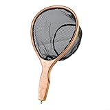 Red de pesca con mosca de madera,Red de liberación de captura de aterrizaje con malla hexagonal,Red de aterrizaje de pesca con mosca para pesca con mosca, pesca de arroyo