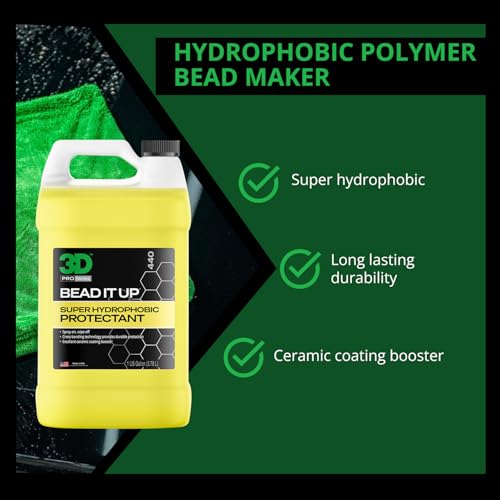 Image of 3D Bead It Up Ceramic Coating Booster Spray - Super Hydrophobic Bead Maker - Polymer Paint Protectant & Sealant 1 Gallon (Pack of 2)