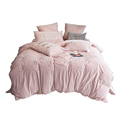 Lindo y Lindo y Lindo vellón de Conejo e Invierno de Cuatro Piezas de Cuatro Piezas Cubierta de edredón de Conejo Simple Capeta Gruesa de Ropa de Cama Suave (Color: 7 Piezas Tamaño del Traje: 1.8m)