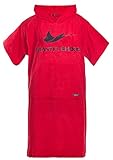 Atlantic Shore | Surf Poncho ➤ Bademantel/Umziehhilfe aus hochwertiger Baumwolle ➤ Red - Long