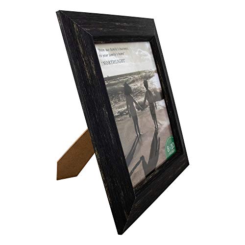 Northlight 13" Distressed Finish Rectangular 8" X 10" Photo Picture Frame - Black #TOP3