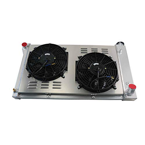 OzCoolingParts New Designs 3 Row Core Full Aluminum Radiator + 2 x 12" Fan w/Louver Shroud for 1967-1972 Chevy GMC C/K/S/T/G Series C10 C20 K10 K20 K30 Suburban Pickup Truck Blazer