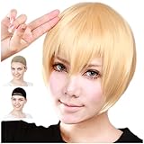 CaseEden (Case Eden Cosplay Wig Cosplay Wig Kuroko's Basketball Kise Ryota Short Yellow Gold Yellow Gold Blonde White Mel Choi Wig net 2 Pieces